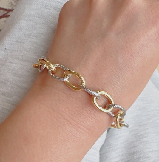 Two toned chain Bracelet