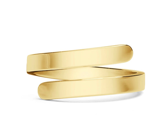 Gold ring on a white background