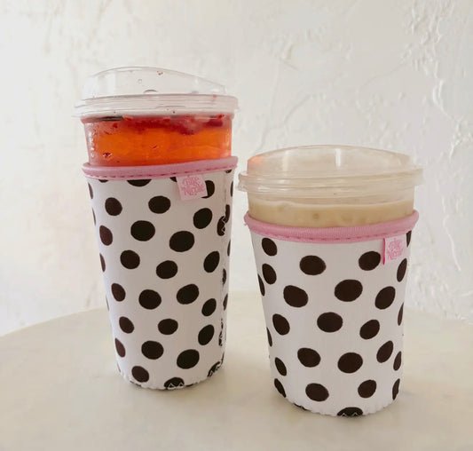 Polka dot drink cozy