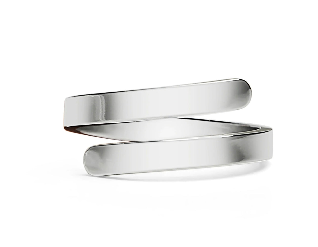 Two silver rings on a white background