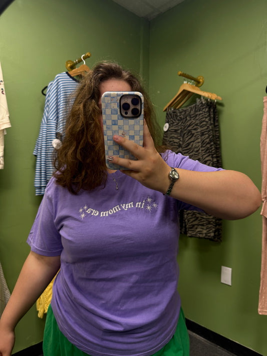 In my mom era embroidery tee