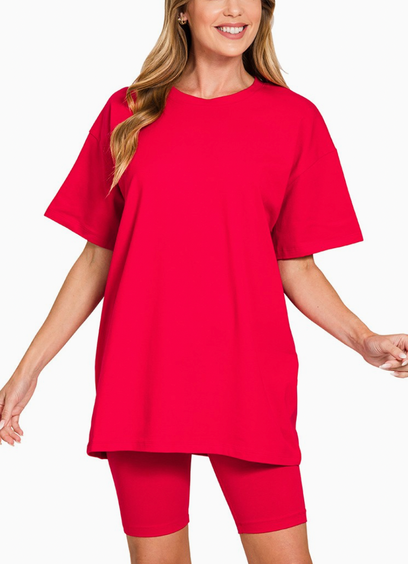 zenana biker shorts set (two colors)