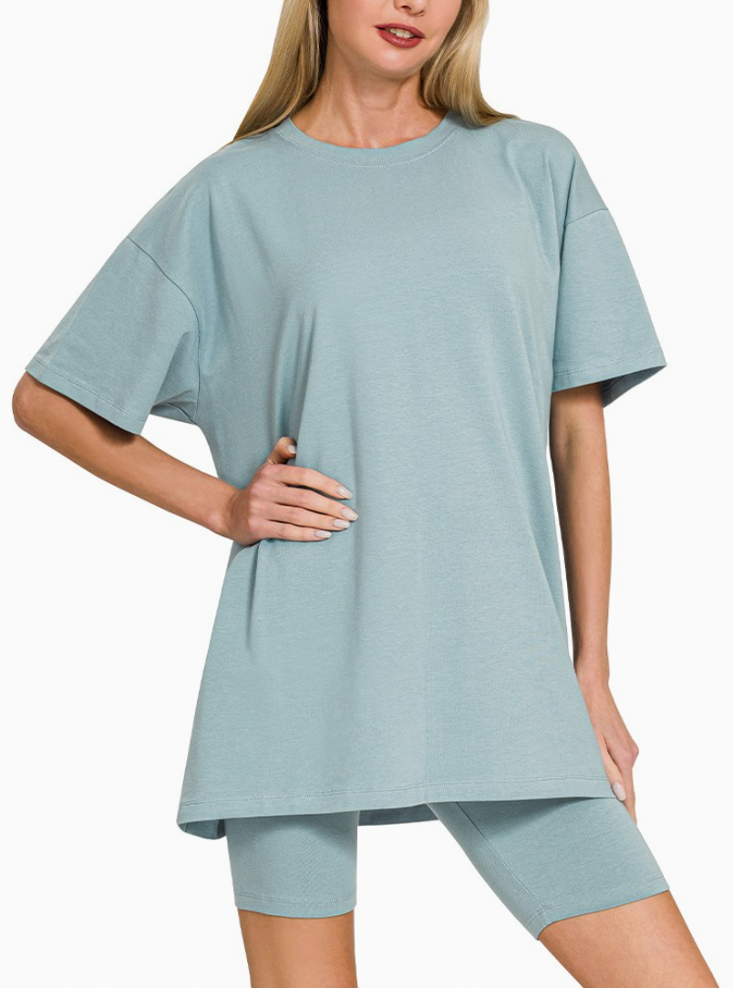 zenana biker shorts set (two colors)